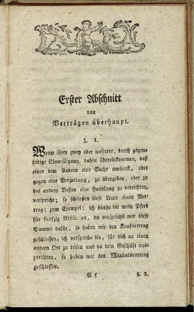 Erster Abschnitt von Verträgen überhaupt.