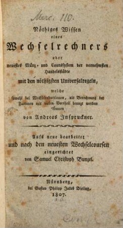 Nöthiges Wissen eines Wechselrechners