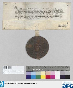 König Rupprecht stellt der Stadt Nürnberg Quittung aus über 2000 fl. Reichssteuer.