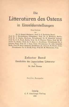Geschichte der japanischen Litteratur