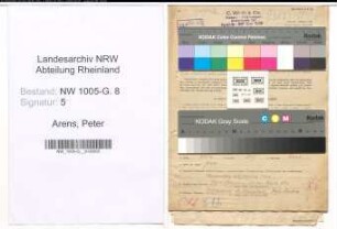 Entnazifizierung Peter Arens , geb. 06.01.1905 (Ingenieur)