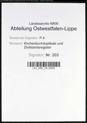 Kirchenbuchduplikate der evangelisch-lutherischen Gemeinde St. Bartholomeus Lütgendortmund (GH 1870, GHT 1871-1874). (Gemeinde: Lütgendortmund, evangelisch-lutherische Gemeinde St. Bartholomeus)