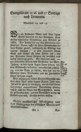 Evangelium am 25., 26. und 27. Sontage nach Trinitatis.
