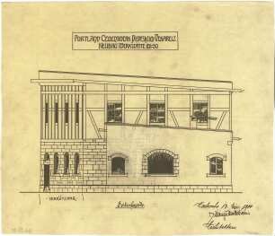 Billing, Hermann; Diedesheim - Neckarelz; Portland - Zementwerke - Werkstatt, Fassade (Teilansicht)