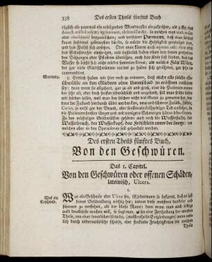 Des ersten Theils fünftes Buch. Von den Geschwüren.