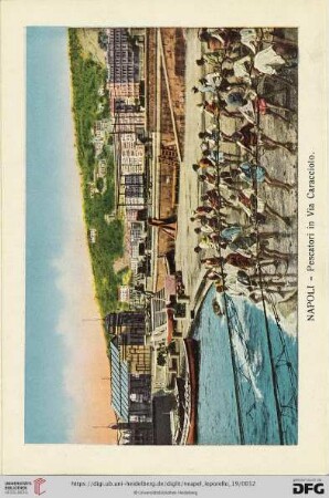 Napoli – Pescatori in Via Caracciolo. – Pêcheurs à la rotonde de Via Caracciolo. – Fishermen in the Rotunda of Via Caracciolo. – Fischer in der Rotunde in Via Caracciolo.