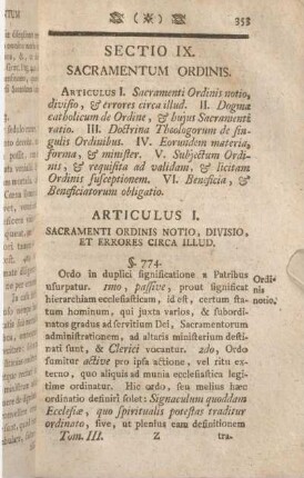 Sectio IX. Sacramentum Ordinis.