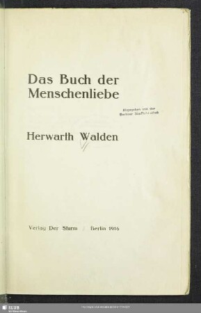 Das Buch der Menschenliebe