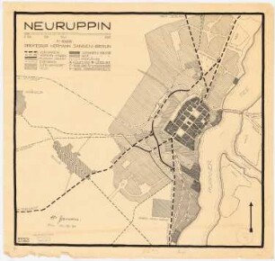 Bebauungsplan der Stadterweiterung, Neuruppin 1. Projekt: Übersichtsplan 1:10000