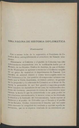 Una página de historia diplomática - (Continuación)