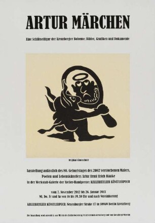 Ausstellungsplakat "Artur Märchen, Eine Schlüsselfigur der Kreuzberger Boheme: Bilder, Grafiken und Dokumente", 2012
