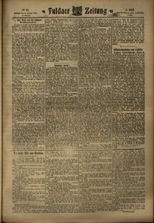 Zweite Ausgabe vom Mittwoch, den 15. Februar 1911.