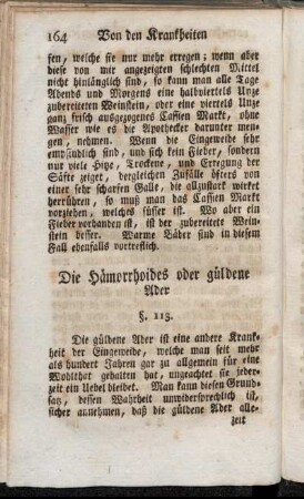 Die Hämorrhoides oder güldene Ader. - Von dem weißen Fluß.