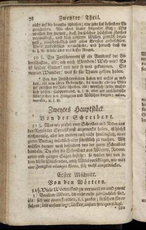 Zweytes Hauptstück. Von der Schreibart.