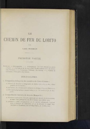 Le Chemin De Fer De Lobito.