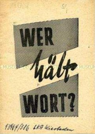 Wahlaufruf der Nationalen Front zu den Volkskammerwahlen 1958