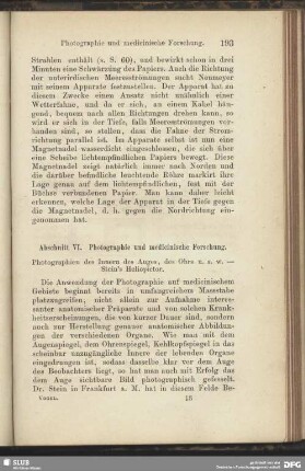 Abschnitt VI. Photographie und medicinische Forschung.