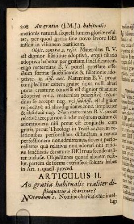 208-213, Articulus II. An gratia habitualis realiter ...