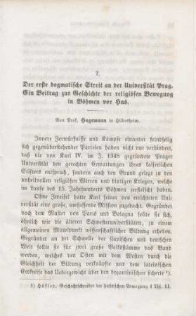 57-81 Der erste dogmatische Streit an der Universität Prag : ein Beitrag zur Geschichte der religiösen Bewegung in Böhmen vor Hus