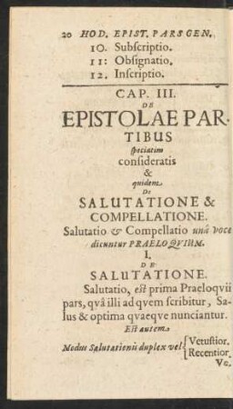 Cap. III. De Epistolae Partibus speciatim ...