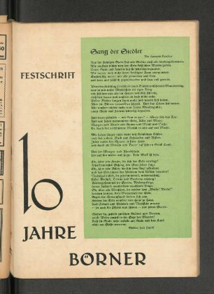 Gedicht: Sang der Siedler