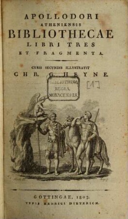 Apollodori Atheniensis Bibliothecae libri tres et fragmenta, [1]