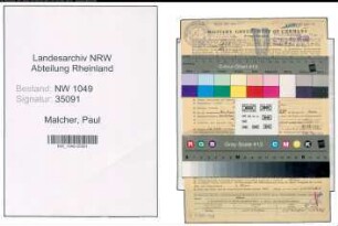 Entnazifizierung Paul Malcher , geb. 14.06.1903 (Lagerist)