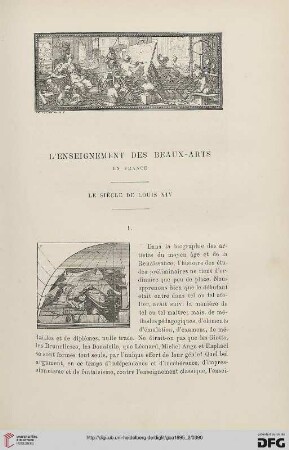 3. Pér. 14.1895: L' enseignement des beaux-arts en France, 1 : le siècle de Louis XIV