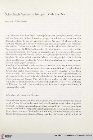 Schwäbisch Gmünd in frühgeschichtlicher Zeit