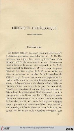 Chronique archéologique