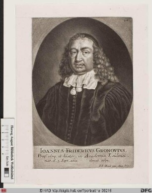 Bildnis Johann Friedrich Gronovius (eig. Gronow)