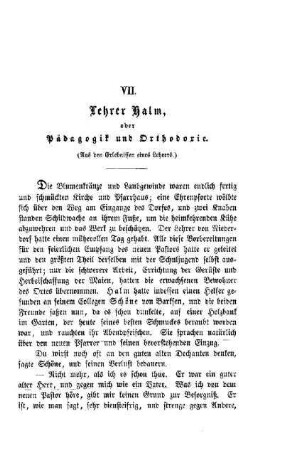 Lehrer Halm, oder Pädagogik und Orthodoxie