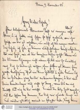 Brief vom 09.11.1905