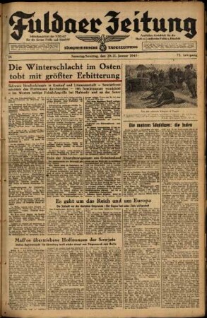 Ausgabe vom Samstag, den 20. Januar 1945.