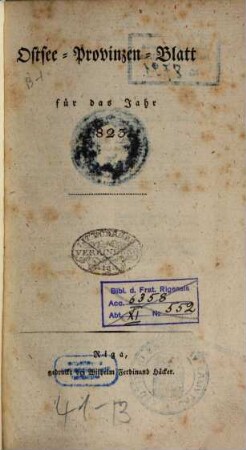 Ostsee-Provinzen-Blatt. 1823