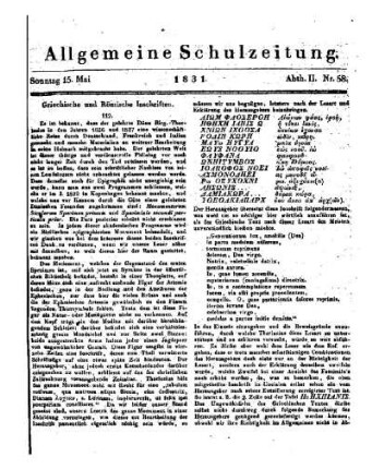 Griechische und Römische Inschriften