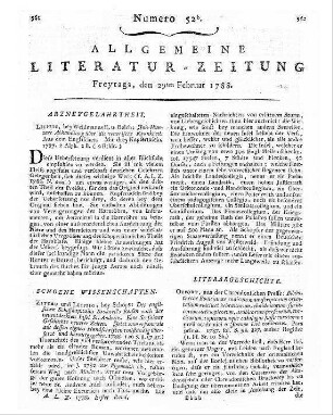 Monatsregister vom Februar 1788