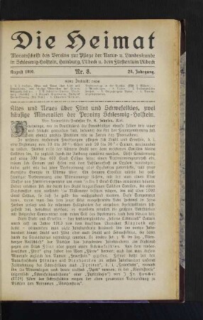 August 1919. Nr. 8. 29. Jahrgang.