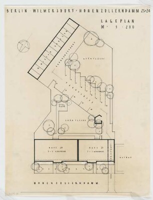 Wohnhäuser Hohenzollerndamm 23/24, Berlin-Wilmersdorf: Lageplan 1:200