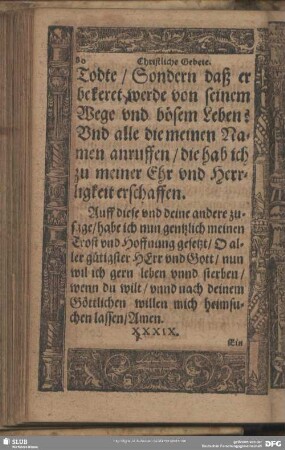 XXXIX. Ein ander kurtz, aber krefftiges Gebet, umb vergebung der Sünden