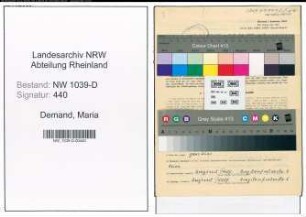 Entnazifizierung Maria Demand , geb. 24.07.1905 ()