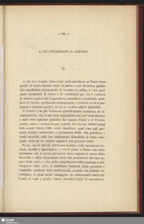 A Chi Indirizzato Il Convito. IX.