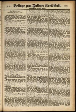 Zweite Ausgabe vom Samstag, den 28. März 1896.