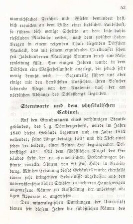[Beschreibung der Sternwarte und des physikalischen Cabinets]