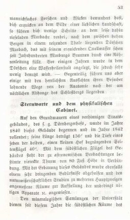 [Beschreibung der Sternwarte und des physikalischen Cabinets]