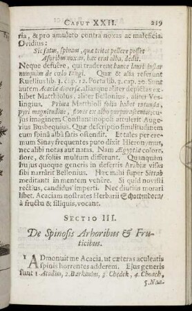 Sectio III. De Spinosis Arboribus & Fruticibus.