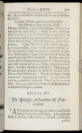 Sectio III. De Spinosis Arboribus & Fruticibus.