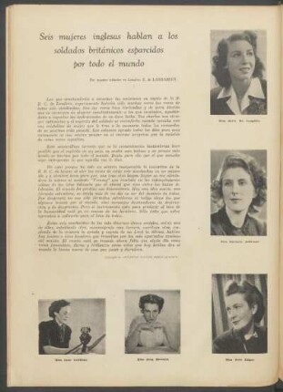 Seis mujeres inglesas hablan a los soldados británicos esparcidos por todo el mundo