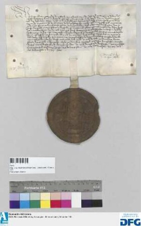 König Sigmund stellt der Stadt Nürnberg Quittung aus über die Reichssteuer für das Jahr 1431.