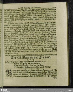 Am XXI. Sonntage nach Trinitatis